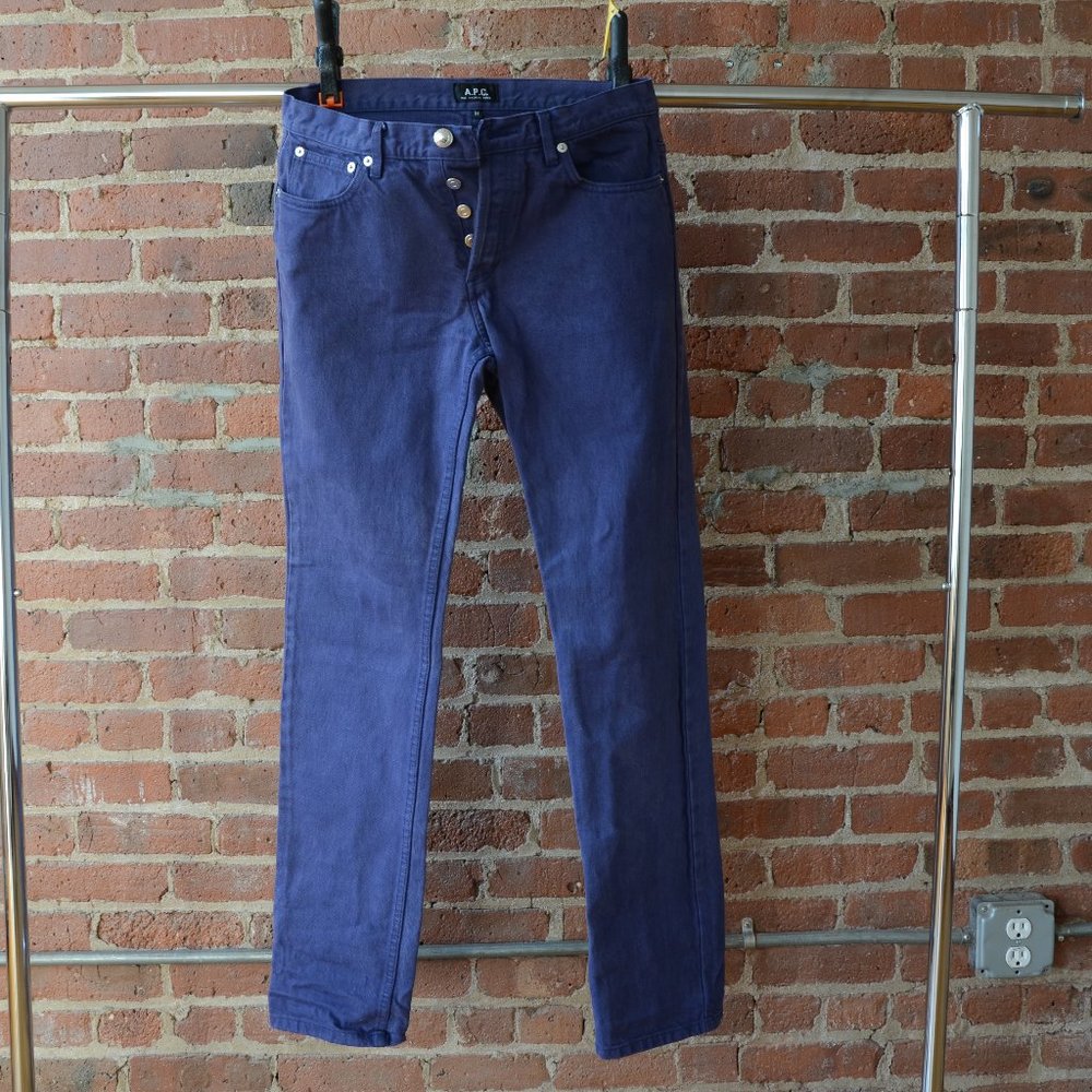A.P.C. INDIGO/BLUE STRAIGHT LEGGED DENIM PANTS SIZE 31